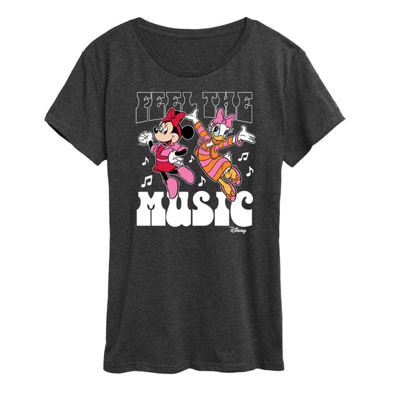 Disney - Mickey & Friends - Feel the Music - Daisy & Minnie Dances - Women's Short Sleeve Graphic T-Shirt