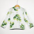 thumbnail image 5 of Green Leaf Pattern Print Men's Stand Collar Sweater Long Sleeve Clothing Loose Fit Sports Sweater, 5 of 8