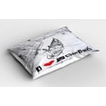 thumbnail image 2 of Ambesonne Grunge Pillow Sham 2 Pack, Venetian Canal Art Love, 26"x20", Red Black White, 2 of 3