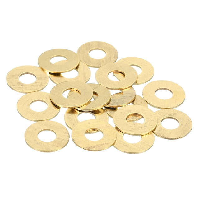 Uxcell Rondelle Plate en Laiton, 13/16 Pouces OD x 5/16 Pouces ID x 1mm Rondelles Assortiment Rondelle M8 pour Boulons, Lot de 28