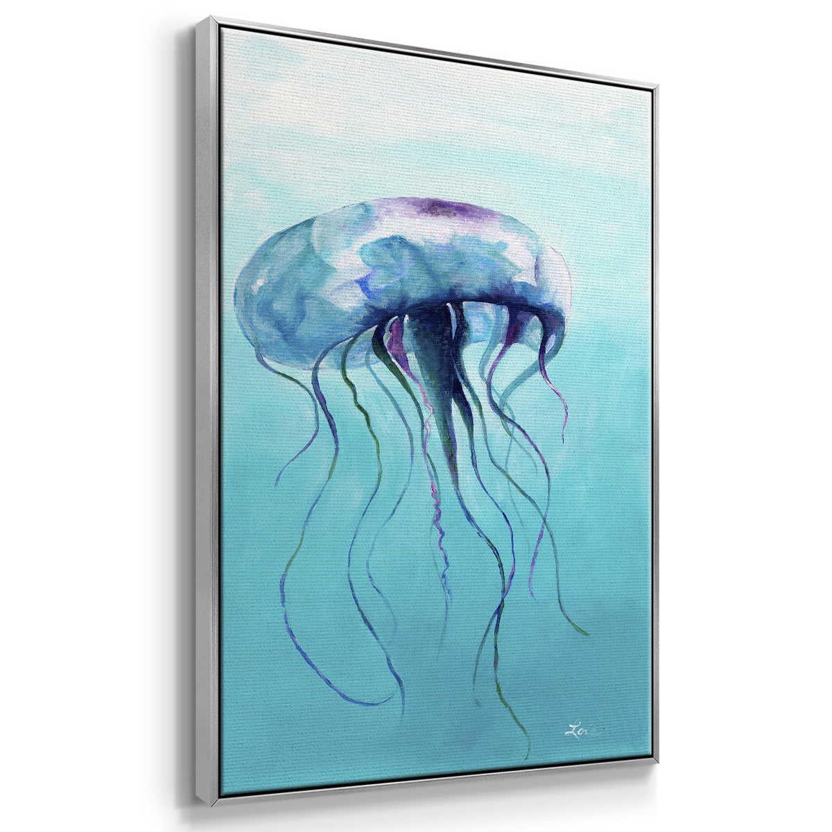 Jelly Fish Framed Premium Gallery Wrapped Canvas - Ready to Hang