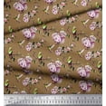 thumbnail image 2 of Soimoi Tissu Popeline de Coton Colibri, Feuilles & Roses Imprimé Floral 1 Yard 56 Pouces de Large, 2 of 3