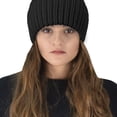 thumbnail image 2 of Peach Couture Oversize Cute Beanie Hat Cap Warm Hand Knit Pom Pom Double Layer Thick Winter Ski Snowboard Hat, 2 of 10