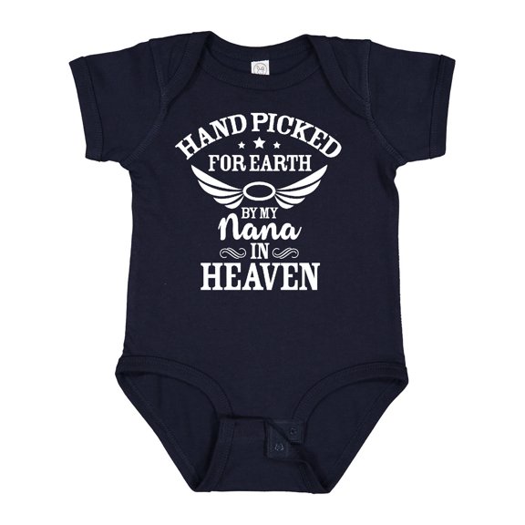 Inktastic Handpicked for Earth by My Nana in Heaven with Angel Wings Boys or Girls Baby Bodysuit