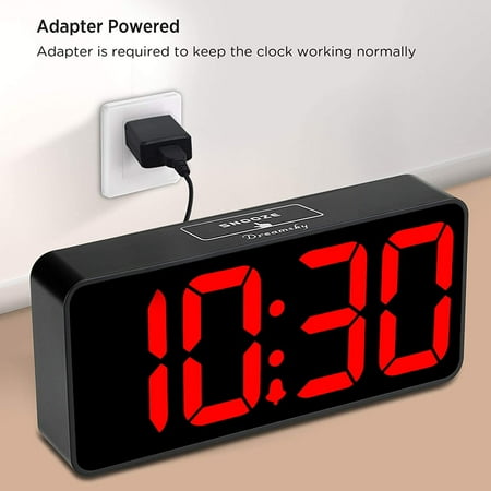 Large Digital Alarm Clock Big Numbers for Seniors & Visually Impaired, 9 Inches Electric Clocks Bedroom, Jumbo Display Fully Dimmable Brightness, USB Ports, Adjustable Volume
