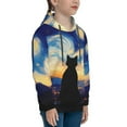 thumbnail image 3 of Lsque Cat Under Starry Skies Patten Youth Hoodie Sweatshirt Pullover with Kangaroo Pocket Boys and Girls Hoodie Warm Hoodie for Kids-Large, 3 of 6