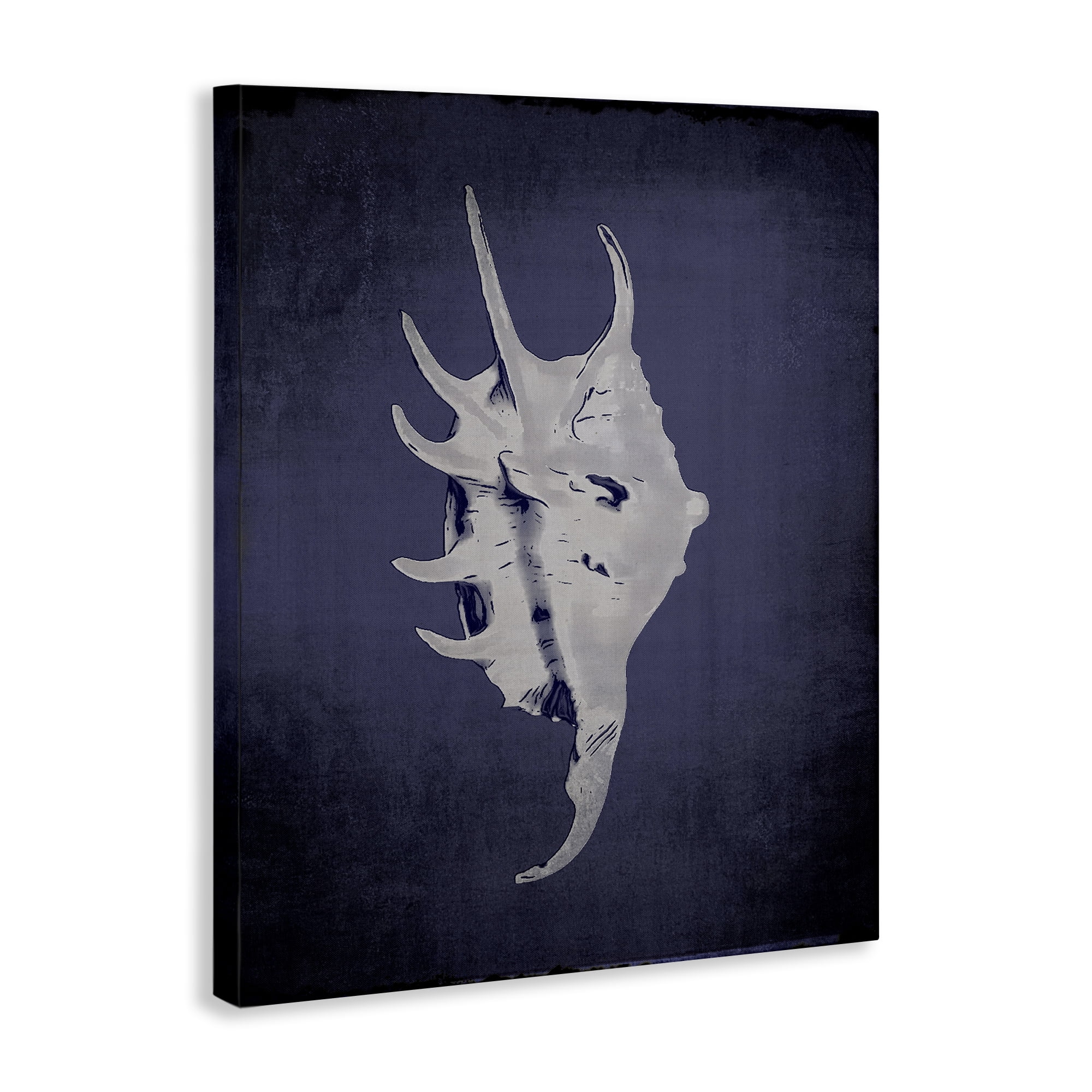 Stupell Industries Spider Conch on Indigo Nautical & Beach Painting Wrapped Canvas Art Print Wall Art, 16 x 20