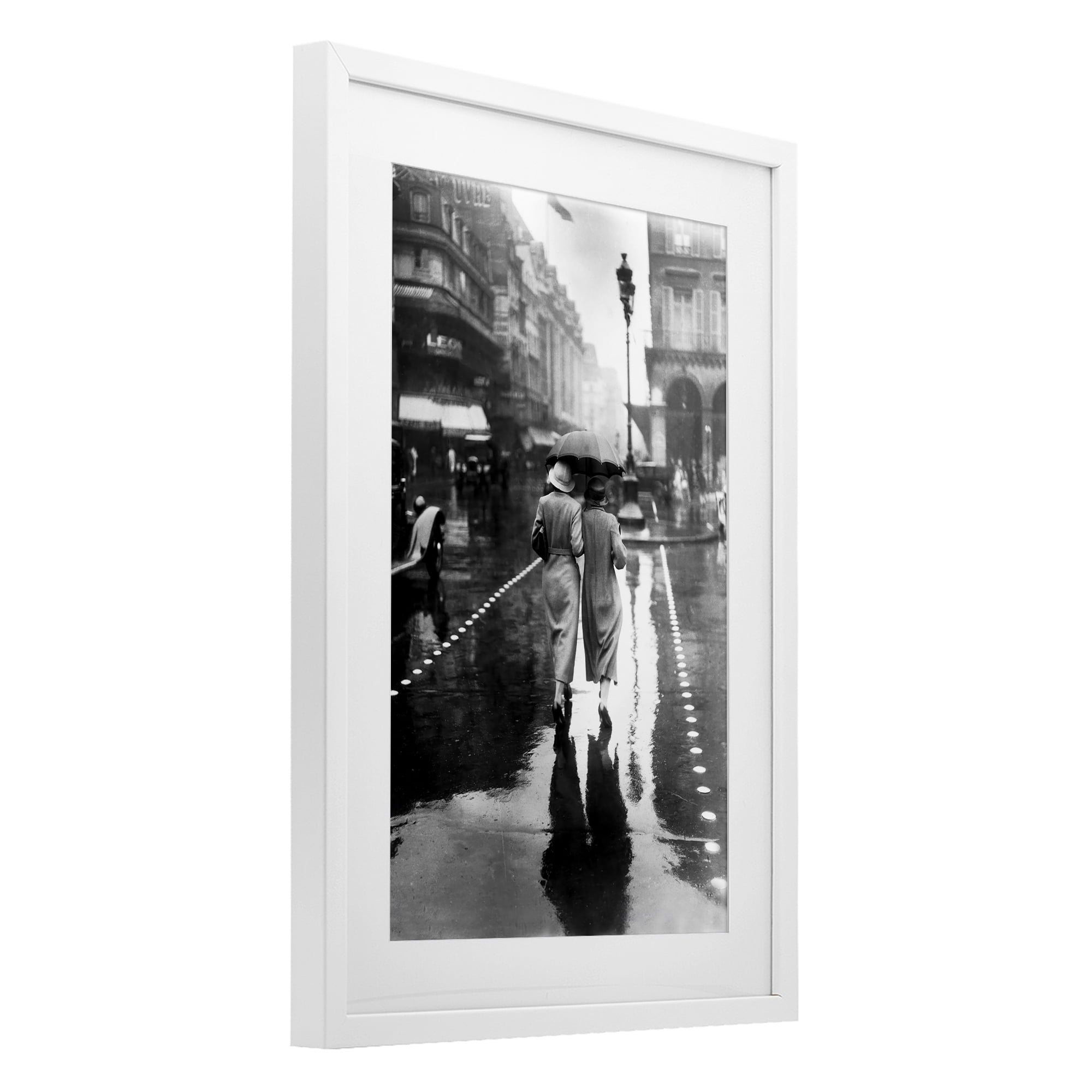Stupell Industries Paris In The Rain White Framed Print Under Glass, design by Vintage Hustle