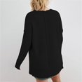 thumbnail image 4 of DPTALR Women's O-Neck Pullover Casual Solid Color Side Slit Loose Top Blouse, 4 of 6