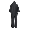 thumbnail image 4 of Maqroz Vacation Outfits for Women Long Sleeve Crewneck Pullover with Contrast Piping and High Waist Wide Leg Pants Set Sophisticated Summer Travel Outfit, 4 of 5