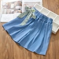 thumbnail image 5 of Diufon Summer Girl's Denim Shorts Elastic Waist Bow Shorts Trendy Pleated Wide Leg Shorts, 5 of 6
