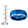 thumbnail image 3 of Men's Two-Tone Blue Silver Tungsten Carbide Wedding Band Ring Comfort-Fit High-Polish 8MM, 3 of 4