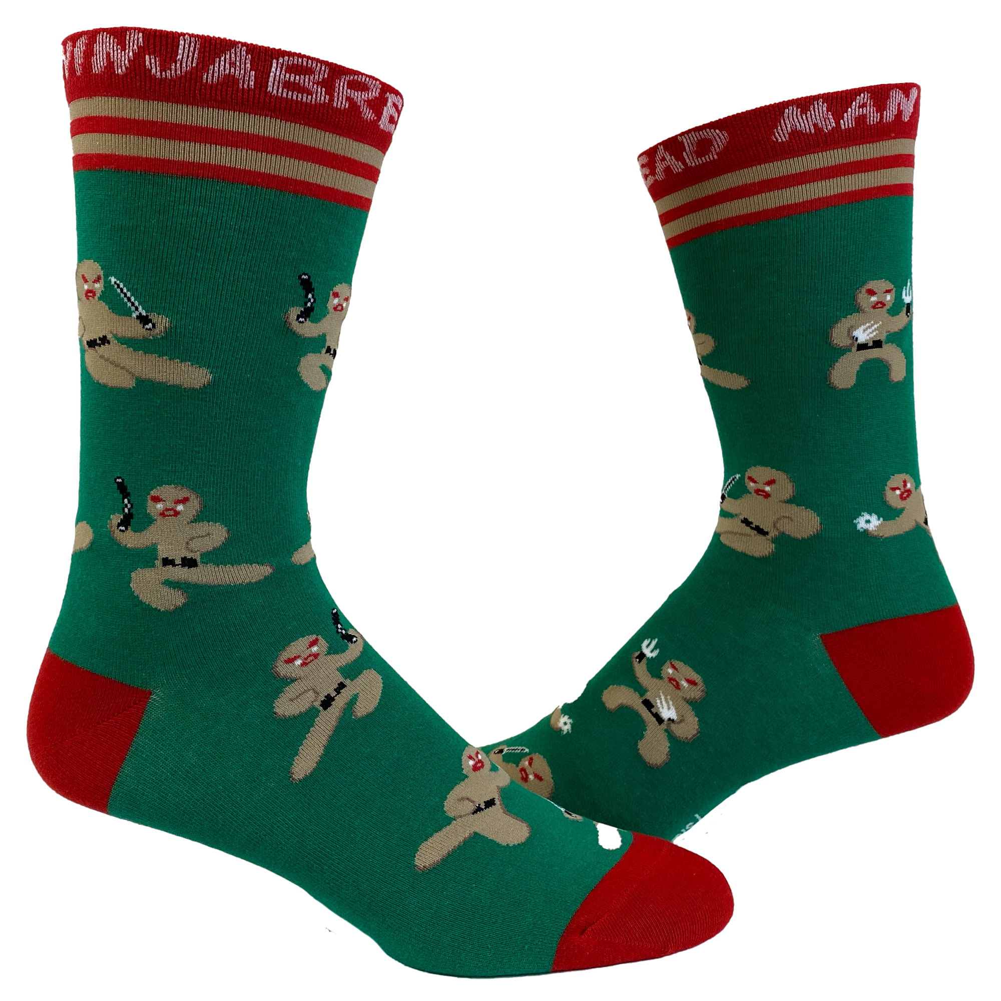 BELL Men's Christmas Gingerbread Man Socks ~ 60% Cotton ~ Shoe Size 6.5-12 K 