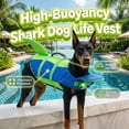 thumbnail image 2 of Dog Life Jacket with Chin Float for Small Medium Large Dogs, Adjustable Swim Vest with Rescue Handle, High Buoyancy, Blue, X-Small, 2 of 8