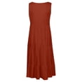 thumbnail image 5 of CQCYD Summer Dresses 2023, Women Printed Sleeveless Crew Neck Dress Loose Beach Dress Holiday Dress and Ankle Dress Leisure Sales Today Clearance Watermelon Red M, 5 of 5