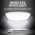thumbnail image 2 of Bell + Howell Wireless Motion LED Ceiling Light Soft White 1 Piece Battery Operated Remote Control Easy Care, 2 of 7