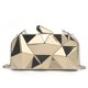 thumbnail image 1 of Bolso de mano de noche geométrico con cadena de bolso de metal con patrón de celosía para mujer, 1 of 5