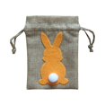 thumbnail image 4 of Easter Bunny Decor Drawstring Burlap Bag 4x5.5inch for Kids Birthday Party Accessory Durable Lightweight Easily Open or Close Washable Orange, 4 of 8