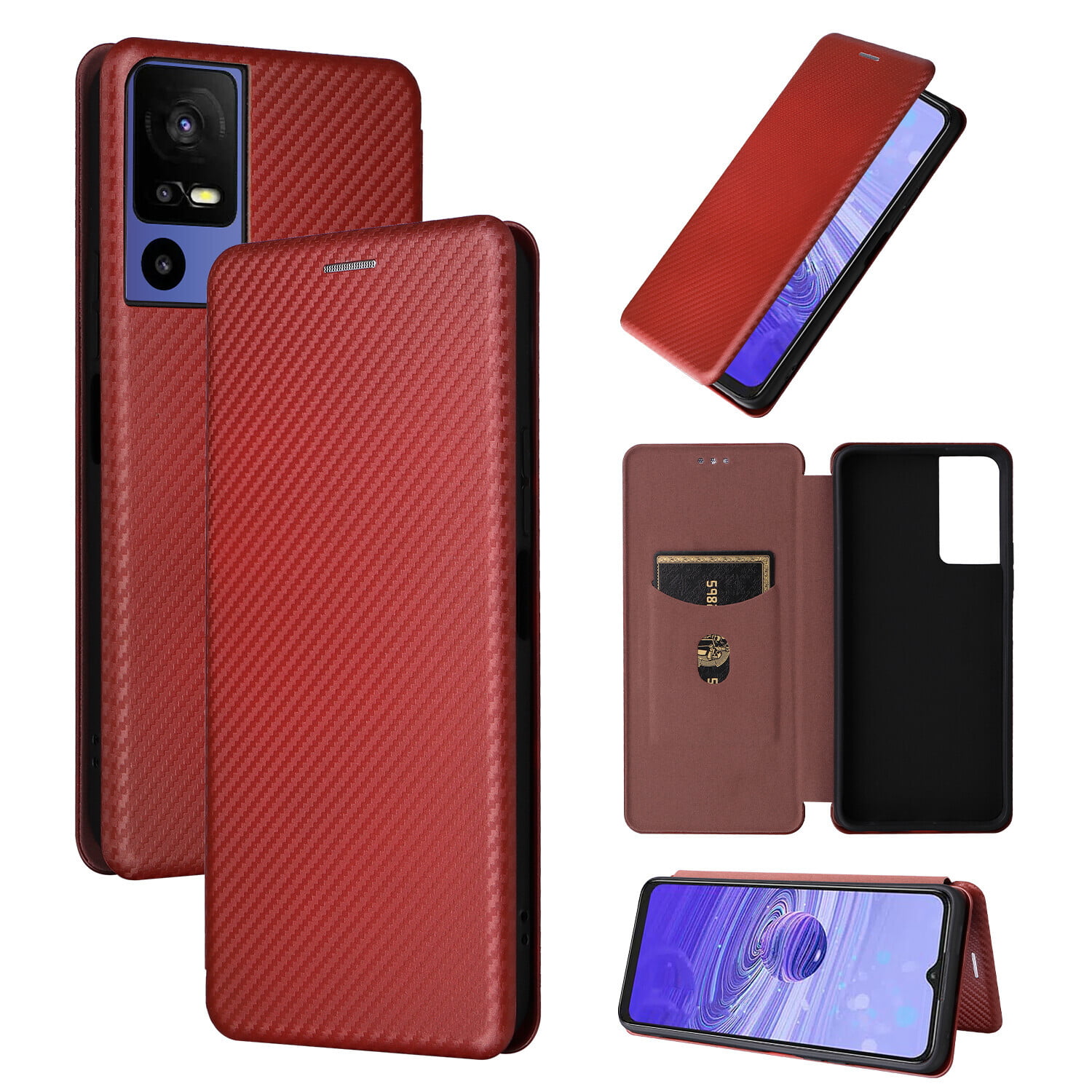 Compatible With Tcl 40 Se Case, Folio Cover Magnetic Wallet Leather Case  For Tcl 40 Se