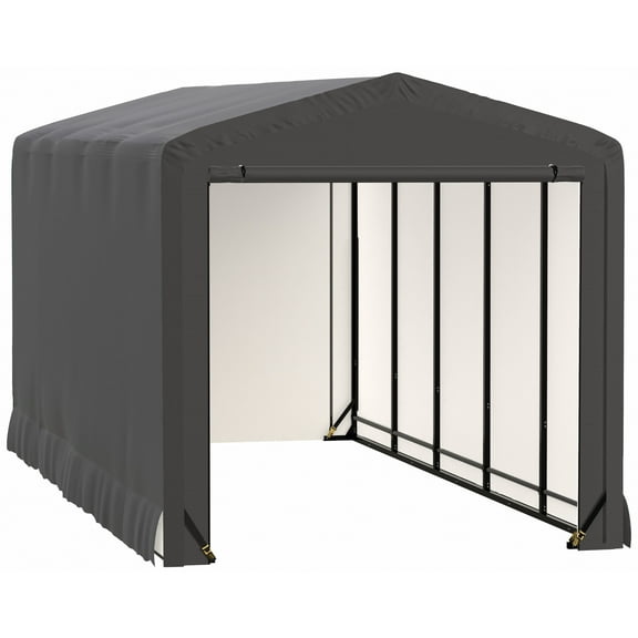 Sheltertube Wind And Snow-Load Rated Garage, 10X23X10 Grey