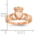 thumbnail image 6 of 14K Rose Gold Polished Claddagh Ring (Size 7) Made In United States k5933, 6 of 6