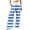 White, variant on USNSM Women's Elastic Palazzo Pants High Waisted Casual Fashion Striped Print Pants Wide Leg Baggy Lounge Trousers Light Blue XL