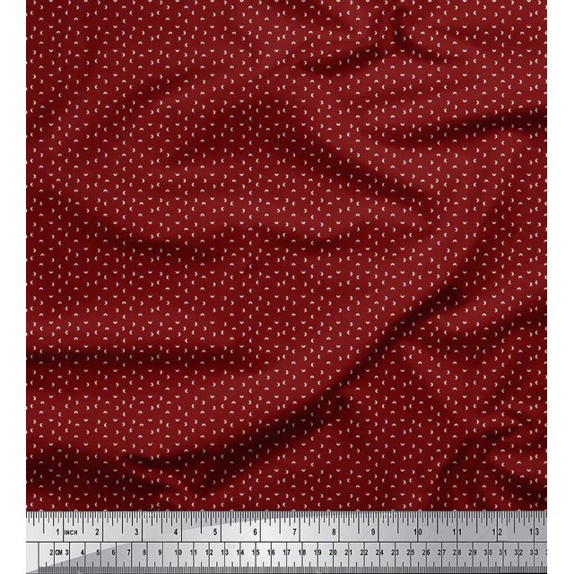 Soimoi Rayon Fabric Crescent Moon Shirting Print Fabric by Yard 56 Inch Wide