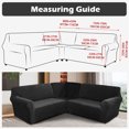 thumbnail image 4 of CJC 3-Piece Velvet Recliner Sofa Covers for 7 Seat, Stretch Corner Sofa Covers, L-Shaped Sectional Couch Slipcovers, 9 Colors, 4 of 7