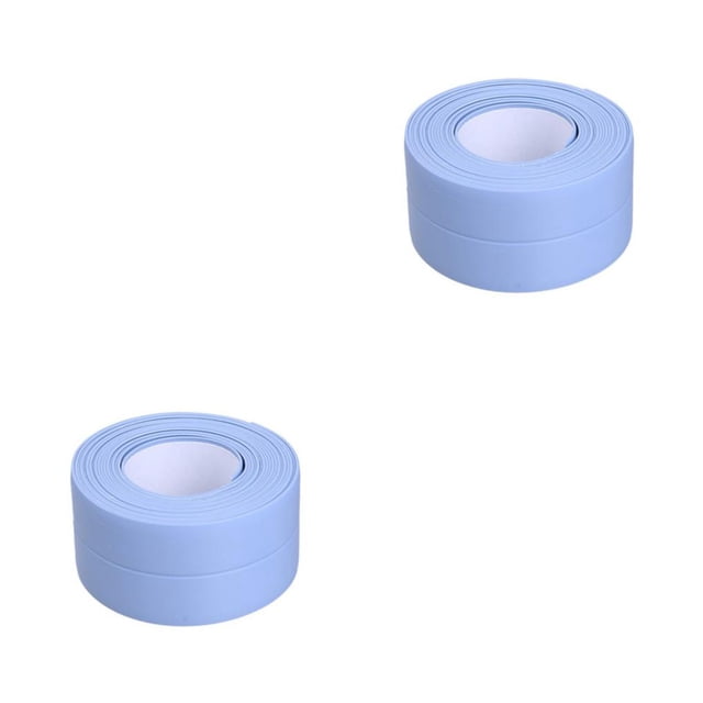 bedienty Sealing Strips Waterproof PVC Mildew-Proof Wall Sticker Strong Smooth Self Adhesive Tape Shower Countertop Restaurant 3.2m*3.8cm Blue 2Set