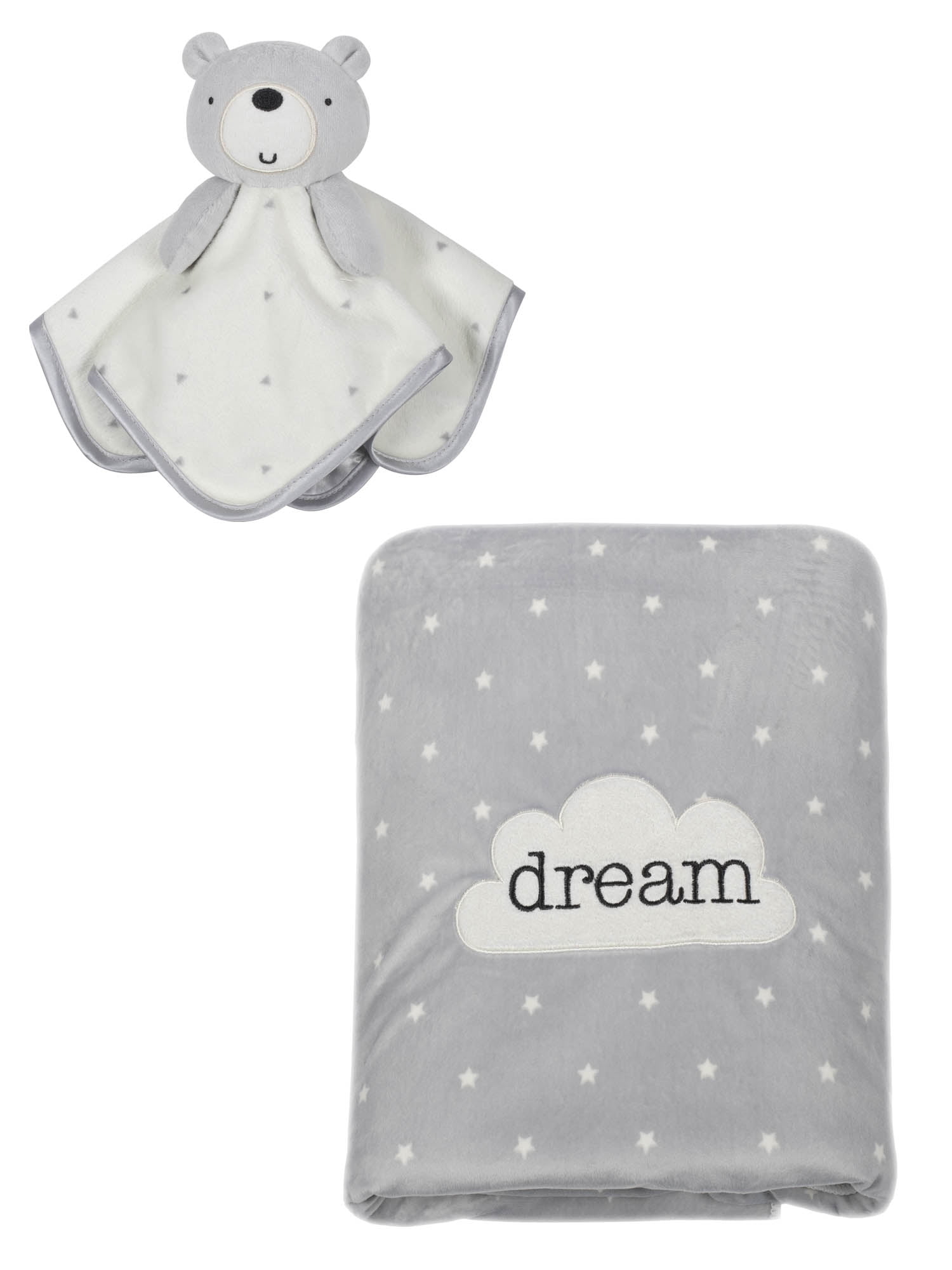 Baby Boys Girls Unisex Gorgeous Grey and White Soft Cuddly Stars Wrap Blanket 