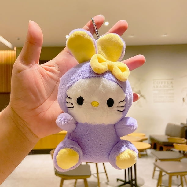 Sanrio-llaveros de felpa de dibujos animados para niños, bonitos muñecos de peluche de Anime, Hello Kitty, Kuromi, llavero, bolsa, colgante, accesorios, juguetes, regalo Fivean unisex