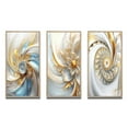 thumbnail image 2 of Designart "Spiraling Amidst Opulent Fractals In Gold And White V" Fractals Framed Wall Art Set Of 3 - Gold Transitional Frame Gallery Set For Office Decor, 2 of 6
