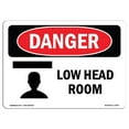 thumbnail image 1 of SignMission OS-DS-A-1218-L-2475 12 x 18 in. OSHA Danger Sign - Low Head Room, 1 of 1