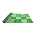 thumbnail image 2 of Ahgly Company Indoor Round Checkered Emerald Green Modern Area Rugs, 4' Round, 2 of 4