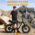 thumbnail image 2 of V101 Electric Fat Tire E-Bike for Adults & Teens – 750W Motor (1500W Peak), 28MPH, 48V 13Ah Battery, 16"x4" All-Terrain, 7-Speed, Dual Suspension , Black, 2 of 7