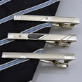 thumbnail image 4 of Gentleman Wedding Business Silver Metal Simple Suit Necktie Tie Clip Bar Pin, 4 of 8