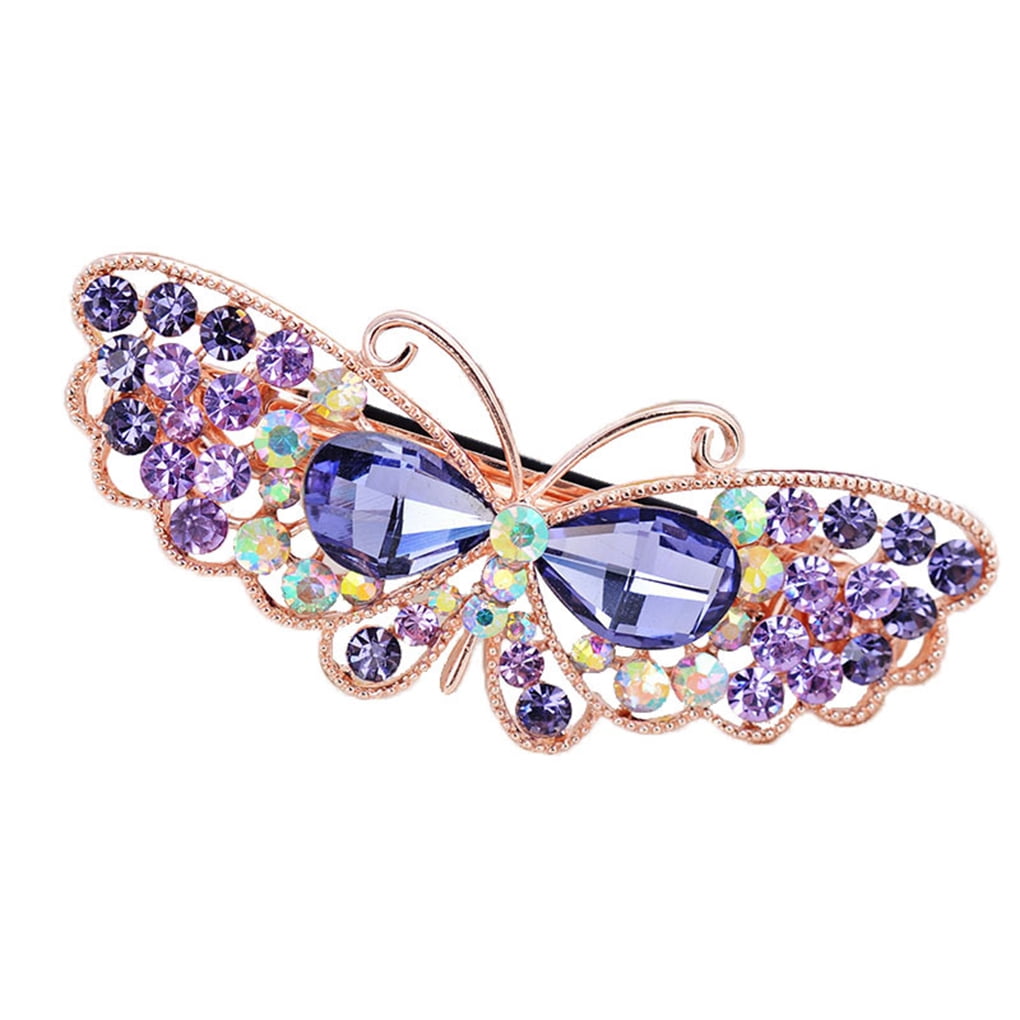 Large Crystal Hair Claw Clip Butterfly Hair Clip Large Hairpins Ladies Barrette