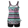 thumbnail image 7 of VISALY Women Two Piece Tankini Swimsuit Tankini Modest Swimwear Conservative Bathing Suit Flowy Swim Top with Tummy Control Boy Shorts Tummy Control Bathing Suit with Boyshort Bottoms Pink S, 7 of 7