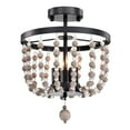 thumbnail image 3 of Valentina 12 in. 3-Light Indoor Matte Black Finish Semi-Flush Mount Ceiling Light with Light Kit, 3 of 5