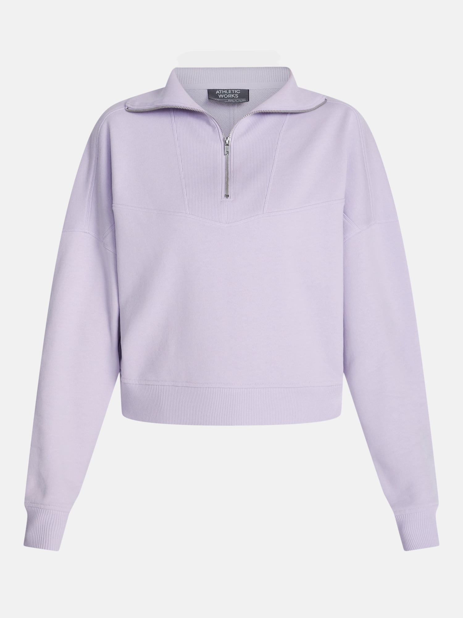 Athletic Works Women's and Women's Plus Quarter-Zip Sweatshirt, Midweight, Size XS-4X