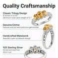 thumbnail image 3 of Citrine Ring 925 Sterling Silver Rings for Women in Platinum Plated Birthstone Gemstone Citrine Jewelry for Women Birthday Christmas Gifts Size - 5, 3 of 7