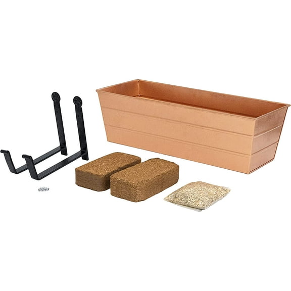 Bloom Box Garden Growing Kit Medium Copper with Wall Brackets