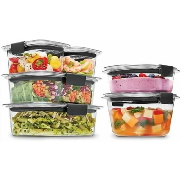 Brilliance BPA-Free Food Storage Containers, Medium Deep, 4.7 Cup, 2-Pack, Airtight & Leak-Proof, Microwave & Dishwasher Safe