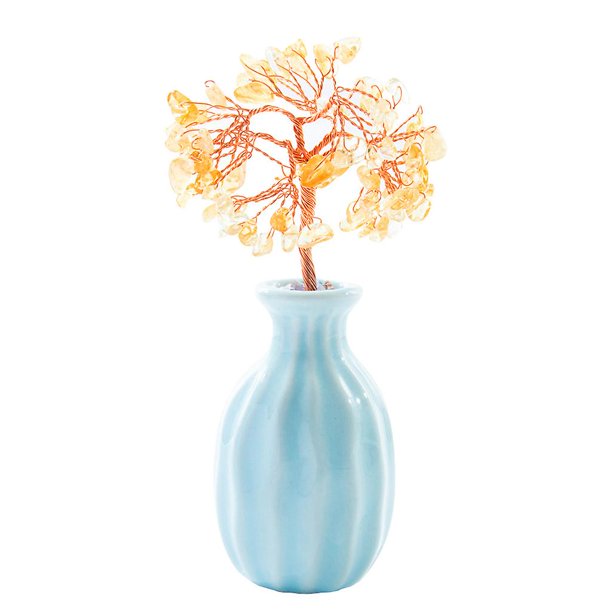 0.8m Jarrón de cerámica alambre de cobre cristal árbol de la fortuna adornos de escritorio escritorio del hogar elegante exquisita decoración de la habitación accesorios de decora