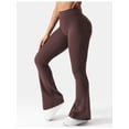 thumbnail image 3 of Flare Leggings with Pockets for Women Scrunch Workout Leggings Butt Lifting Gym Yog Bell-Bottomed Pants Coffee XL, 3 of 6