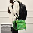 thumbnail image 6 of Insulated Lunch Bag 6L Leak-Proof Lunch Box with Shoulder Strap Multiple Pockets Lunch Tote Green Ink Splatter Pattern, 6 of 9