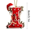 thumbnail image 3 of Yeciiwht Letters Christmas Tree Ornaments – Santa Hat Alphabet Xmas Tree Hanging Decorations, Holiday Party & Home Gift - Letter I, 3 of 7