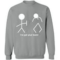 thumbnail image 2 of OXI Crewneck Sweatshirt - I've Got Your Back, Basic Casual Sweatshirts for Men's and Women Fleece Sweatshirt Long Sleeve - Sport Grey Small, 2 of 2