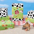 thumbnail image 4 of Farm Animal Wrapping Paper - 1 Roll 17” x 16.4 ft Green Farm Gift Wrapping Paper for Kids Birthday Baby Shower Animal Gift Packing Decoration Supply Reversible Cow Prints Design, 4 of 4