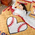 thumbnail image 4 of jejeloiu Baseball Sport Theme 7 Pieces Bedding Comforter Set,Girls Ball Game Full Bedding Set For Kids Reversible, 4 of 8